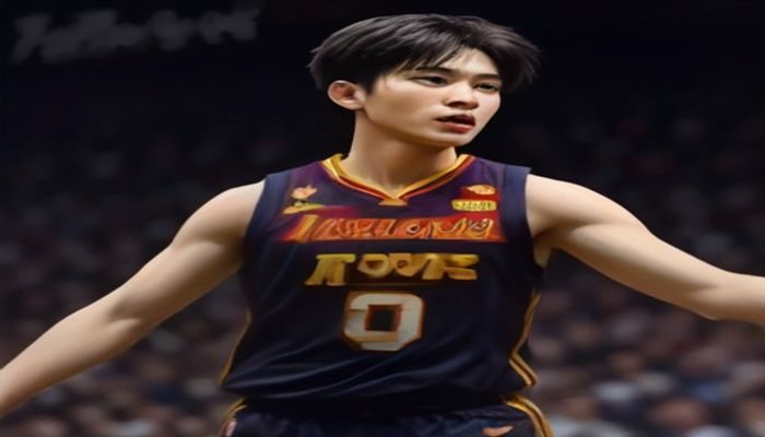 kaiyun体育NBA季后赛报道，篮球运动员在灯光聚焦的球场中跳投，动感十足